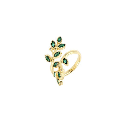 WHEAT LEAF RINGS 14K GOLD PLATED